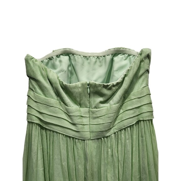 J. Crew Juliet Mint Green 100% Silk Chiffon Strapless Midi Dress, 4 - Picture 6 of 8